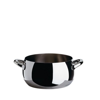 ALESSI Alessi-Mami Two-handled saucepan in 18/10 stainless steel suitable for induction